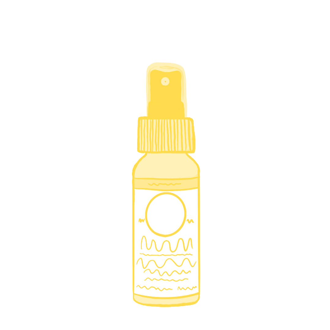 graphic design of a 2 oz spray bottle representing the Marigold Tier