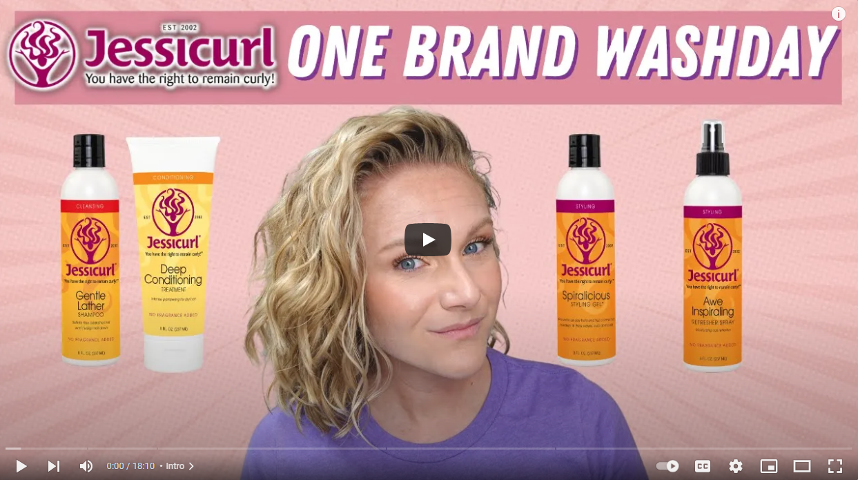 Click to Watch - Swavy Curly Courtney - Jessicurl One Brand Washday (2A, 2B, 2C Hair)